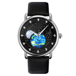SKMEI 9283 Orologio al quarzo impermeabile con fibbia in vetro con fibbia in acciaio inossidabile, Steel Belt, Leather Belt