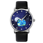 SKMEI 9283 Orologio al quarzo impermeabile con fibbia in vetro con fibbia in acciaio inossidabile, Steel Belt, Leather Belt