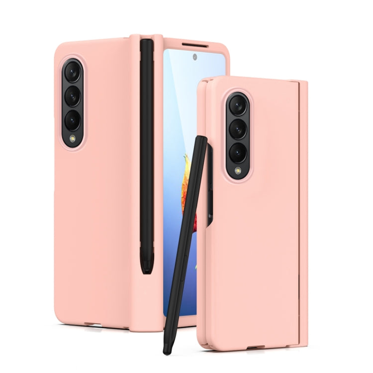 Custodia per telefono con cerniera Macaron con penna stilo pieghevole e pellicola protettiva, For Samsung Galaxy Z Fold4