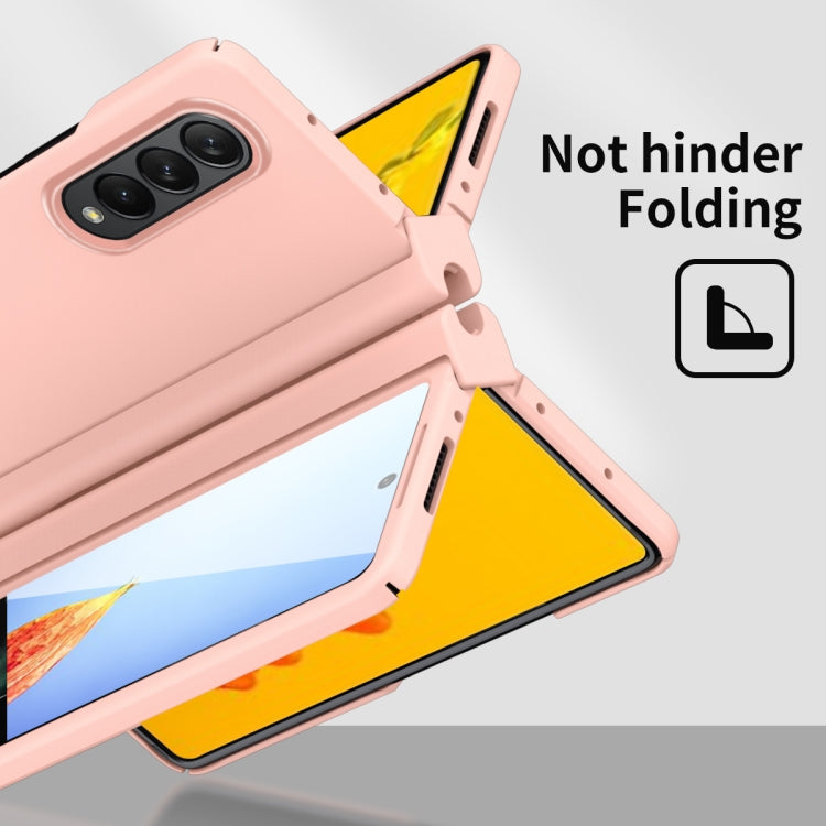 Custodia per telefono con cerniera Macaron con penna stilo pieghevole e pellicola protettiva, For Samsung Galaxy Z Fold4