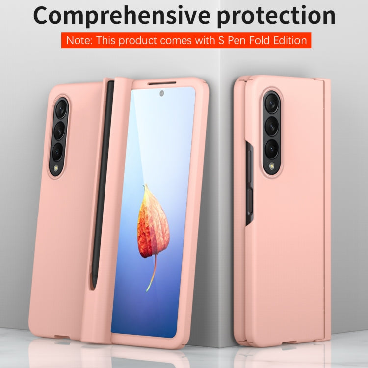 Custodia per telefono con cerniera Macaron con penna stilo pieghevole e pellicola protettiva, For Samsung Galaxy Z Fold4