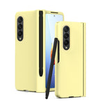 Custodia per telefono con cerniera Macaron con penna stilo pieghevole e pellicola protettiva, For Samsung Galaxy Z Fold4