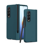 Custodia per telefono con cerniera Macaron con penna stilo pieghevole e pellicola protettiva, For Samsung Galaxy Z Fold4
