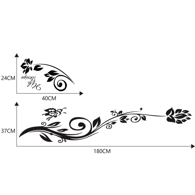 2 Pz/set D-251 Farfalla Amore Fiori Modello Auto Modificato Adesivo Decorativo, D-251