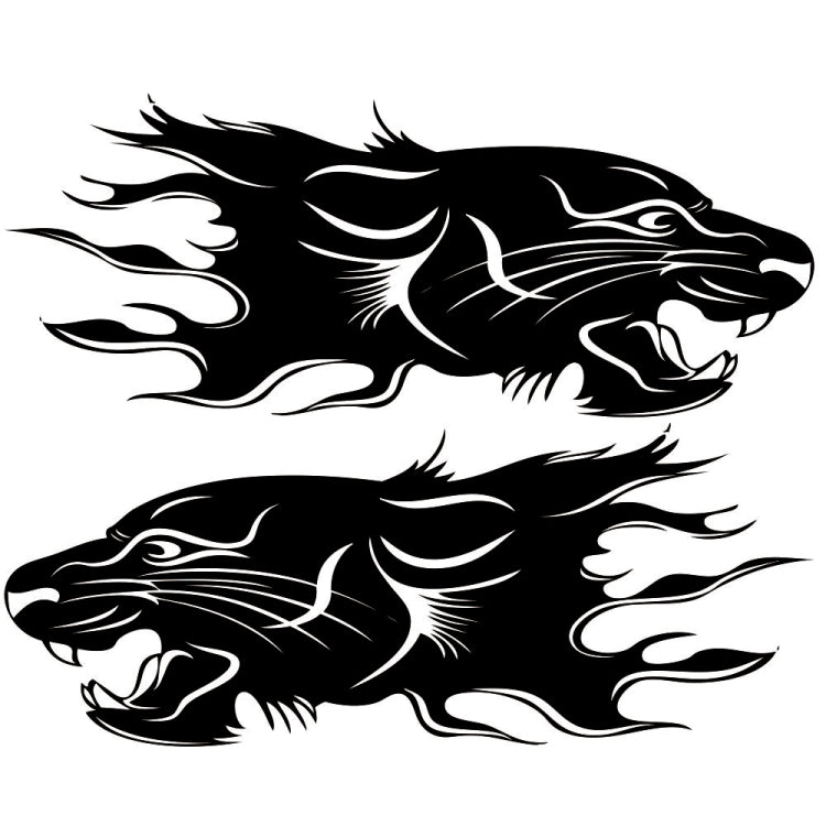 2 PCS/Set D-417 Adesivo decorativo modificato per auto con motivo a leone, D-417