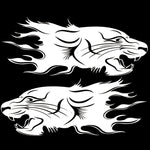 2 PCS/Set D-417 Adesivo decorativo modificato per auto con motivo a leone, D-417