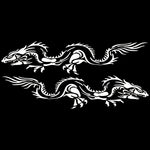 2 PCS/Set D-418 Dragon Totem Tribe Pattern Adesivo decorativo modificato per auto, D-418