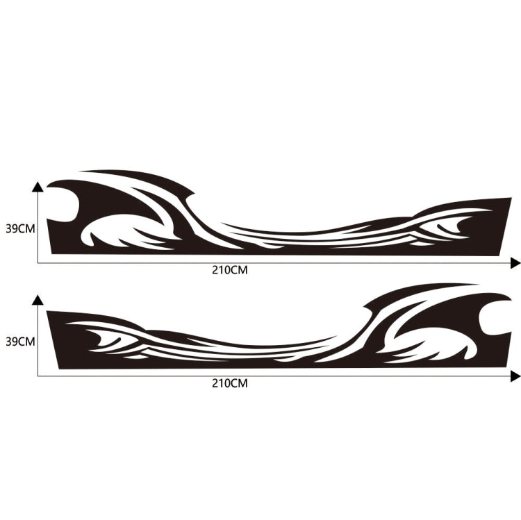 2 pezzi / set D-467 Adesivo decorativo modificato per auto con motivo a onde, D-467