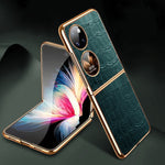 Custodia per telefono pieghevole in vera pelle di coccodrillo, For Huawei P50 Pocket