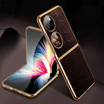 Custodia per telefono pieghevole in vera pelle di coccodrillo, For Huawei P50 Pocket