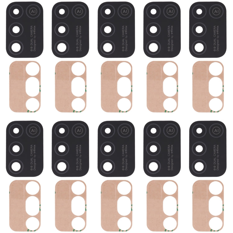 Obiettivo per fotocamera posteriore da 10 pezzi, For Infinix Hot 10 Play, For Infinix Hot 10s/Hot 10T, For Infinix Hot 10i/Smart 5 Pro, For Infinix Note 8, For Infinix Note 10, For Infinix Hot 11s, For Infinix Hot 11 Play, For Infinix Zero X/Zero X Pro