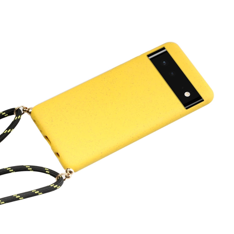 Materiale paglia di grano + custodia protettiva in TPU con cordino, For Google Pixel 6, For Google Pixel 6 Pro