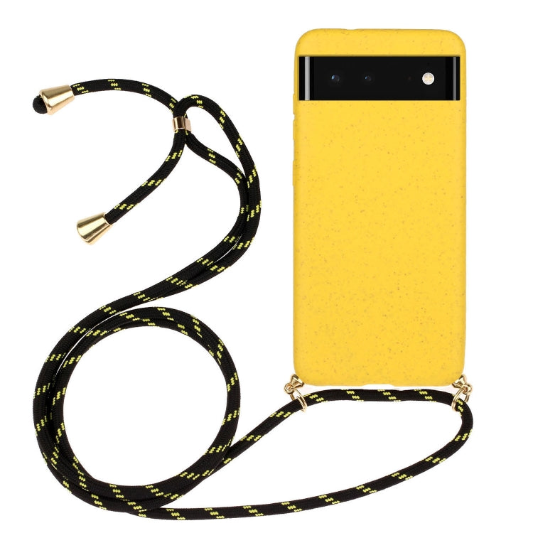 Materiale paglia di grano + custodia protettiva in TPU con cordino, For Google Pixel 6, For Google Pixel 6 Pro