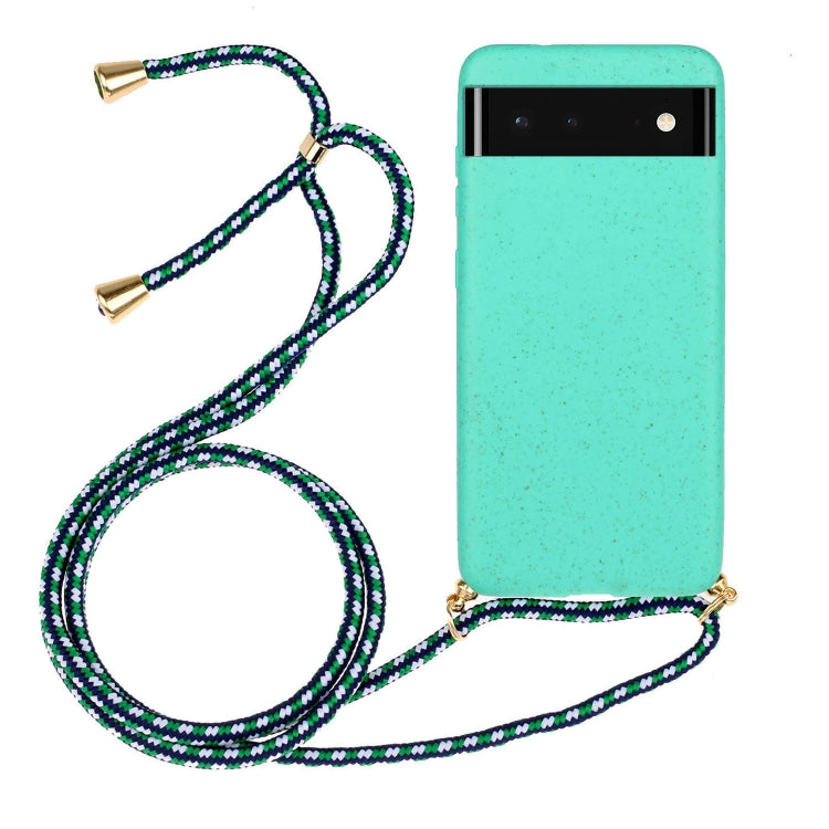 Materiale paglia di grano + custodia protettiva in TPU con cordino, For Google Pixel 6, For Google Pixel 6 Pro