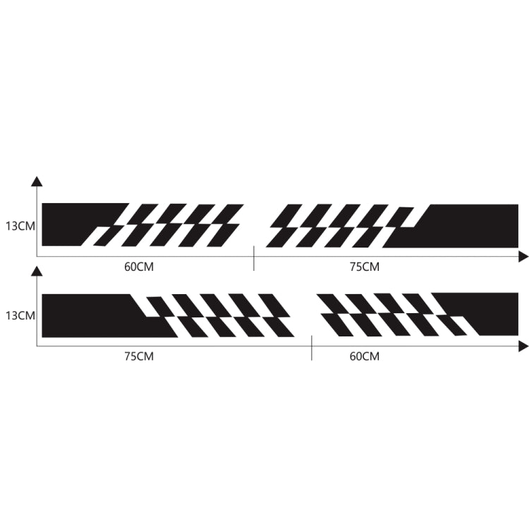 2 pezzi / set D-487 Adesivo decorativo modificato per auto con motivo a strisce, D-487