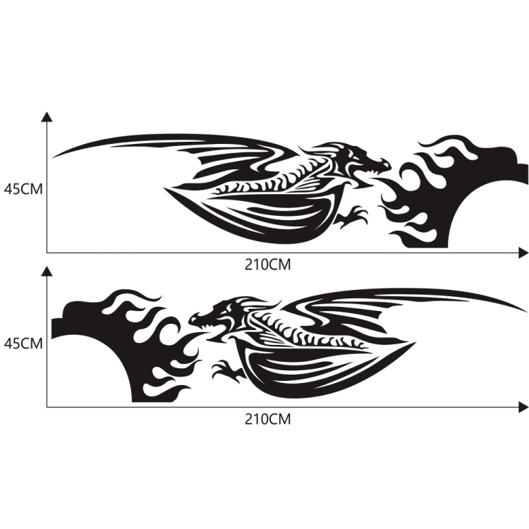 2 PCS/Set D-489 Adesivo decorativo modificato per auto modello drago sputafuoco, D-489