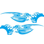 2 PCS/Set D-489 Adesivo decorativo modificato per auto modello drago sputafuoco, D-489