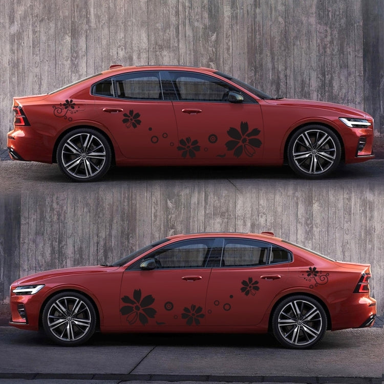 2 PCS/Set D-510 Adesivo decorativo modificato per auto con motivo a fiori, D-510