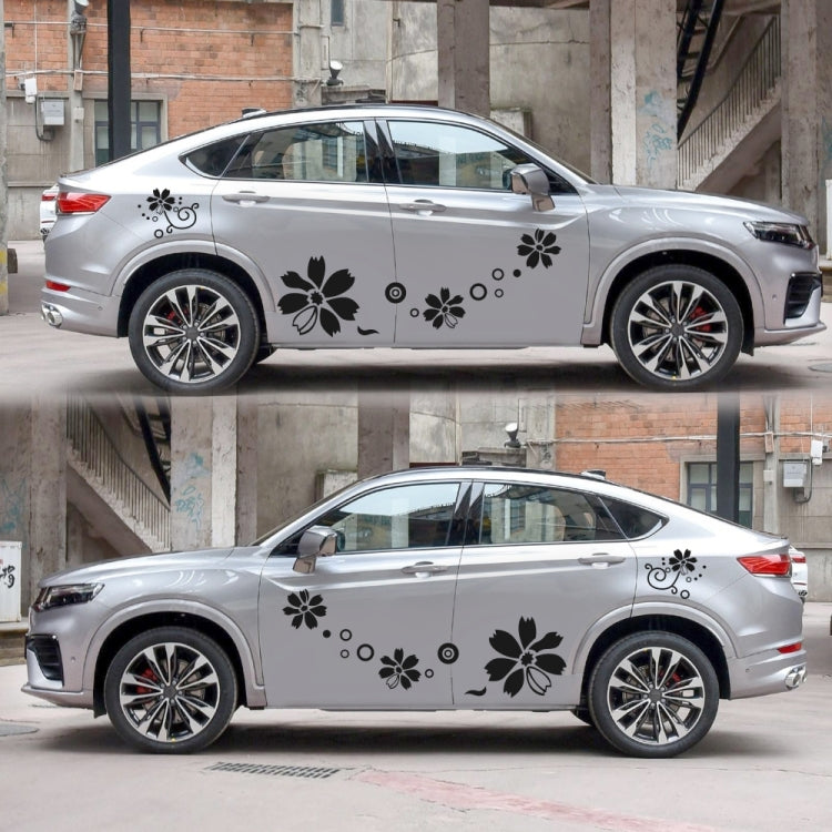 2 PCS/Set D-510 Adesivo decorativo modificato per auto con motivo a fiori, D-510