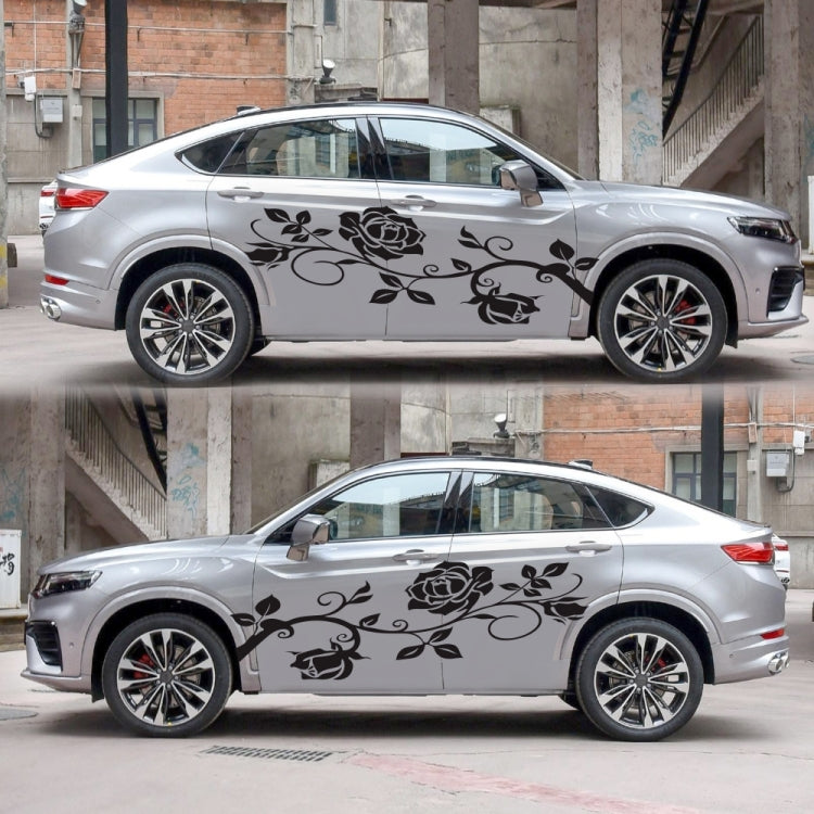 2 PCS/Set D-545 Adesivo decorativo modificato per auto con motivo a rose, D-545
