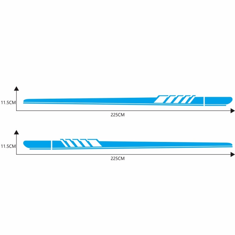 2 PCS/Set D-608 Adesivo decorativo modificato per auto con motivo a strisce, D-608