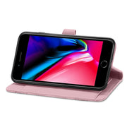 Custodia per telefono in pelle antiurto con fiore in rilievo, For iPhone SE 2022 / SE 2020 / 8 / 7, For iPhone 8 Plus / 7 Plus