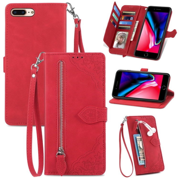 Custodia portafoglio in pelle con fiore per iPhone SE 2022