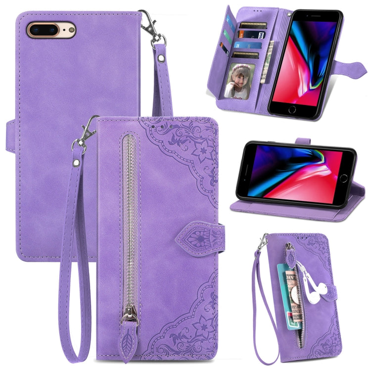 Custodia portafoglio in pelle con fiore per iPhone SE 2022