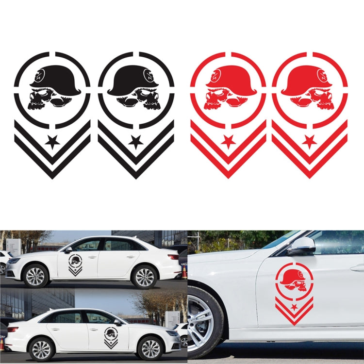2 pezzi/set D-739 Adesivo decorativo modificato per auto con motivo a teschio, D-739