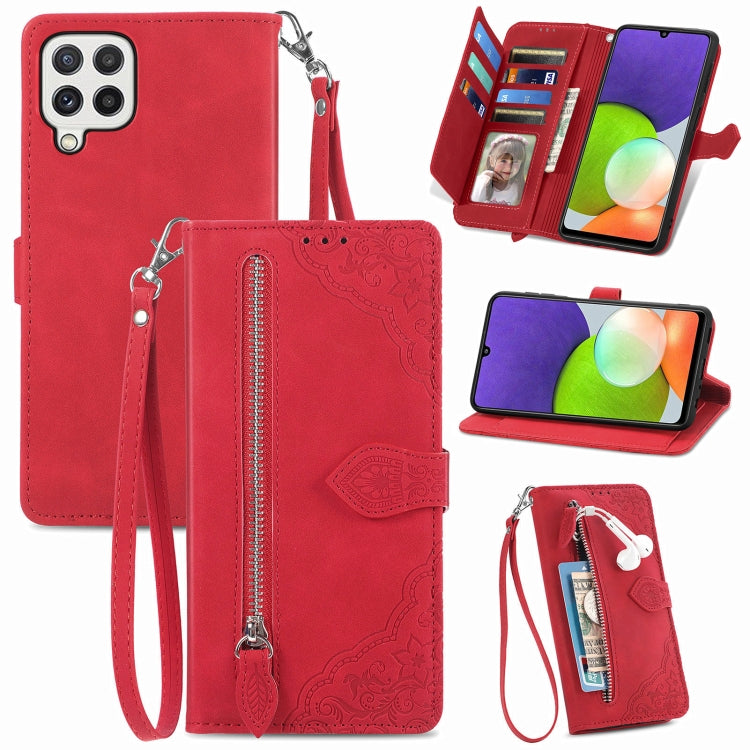 Custodia per telefono in pelle antiurto con fiore in rilievo, For Samsung Galaxy A13 4G, For Samsung Galaxy A22 4G, For Samsung Galaxy A22 5G, For Samsung Galaxy A32 4G