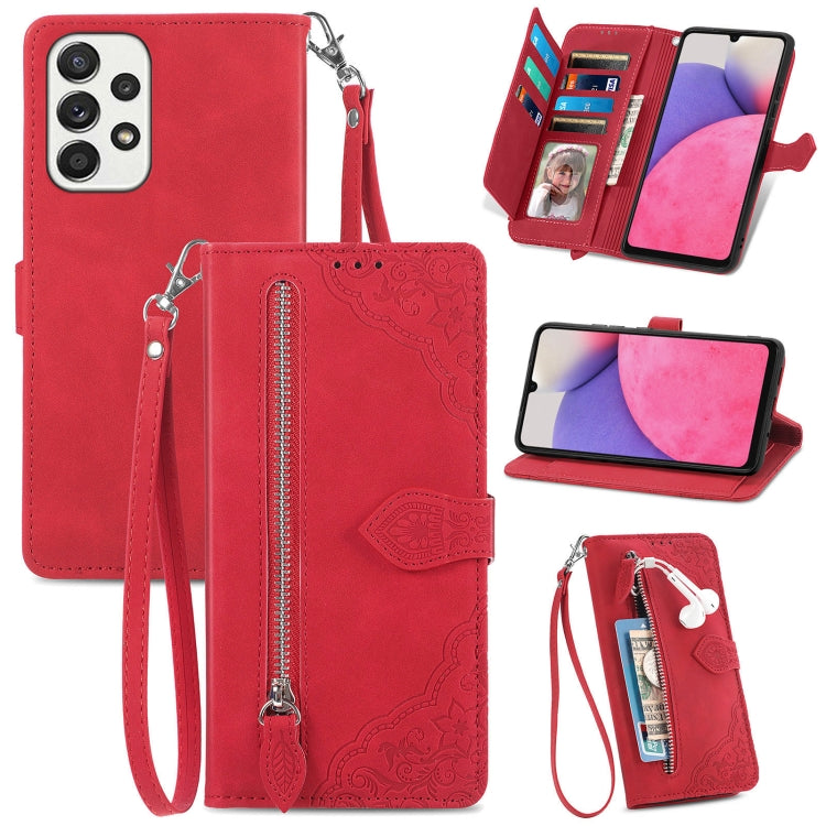 Custodia per telefono in pelle antiurto con fiore in rilievo, For Samsung Galaxy A33 5G, For Samsung Galaxy A52 5G, For Samsung Galaxy A52s 5G, For Samsung Galaxy A53 5G