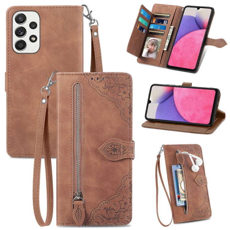Custodia per telefono in pelle antiurto con fiore in rilievo, For Samsung Galaxy A33 5G, For Samsung Galaxy A52 5G, For Samsung Galaxy A52s 5G, For Samsung Galaxy A53 5G