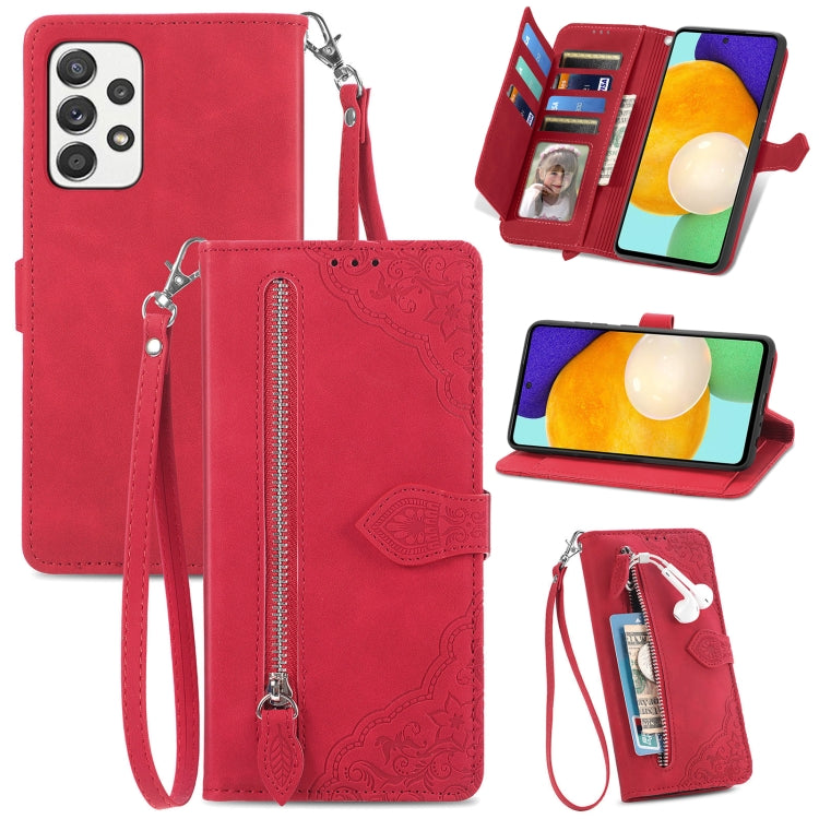 Custodia per telefono in pelle antiurto con fiore in rilievo, For Samsung Galaxy A33 5G, For Samsung Galaxy A52 5G, For Samsung Galaxy A52s 5G, For Samsung Galaxy A53 5G