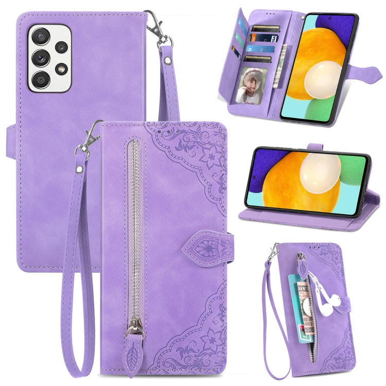 Custodia per telefono in pelle antiurto con fiore in rilievo, For Samsung Galaxy A33 5G, For Samsung Galaxy A52 5G, For Samsung Galaxy A52s 5G, For Samsung Galaxy A53 5G