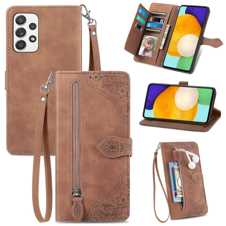 Custodia per telefono in pelle antiurto con fiore in rilievo, For Samsung Galaxy A33 5G, For Samsung Galaxy A52 5G, For Samsung Galaxy A52s 5G, For Samsung Galaxy A53 5G