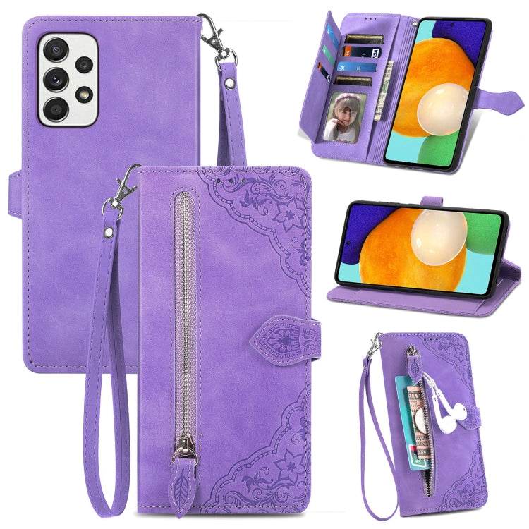 Custodia per telefono in pelle antiurto con fiore in rilievo, For Samsung Galaxy A33 5G, For Samsung Galaxy A52 5G, For Samsung Galaxy A52s 5G, For Samsung Galaxy A53 5G