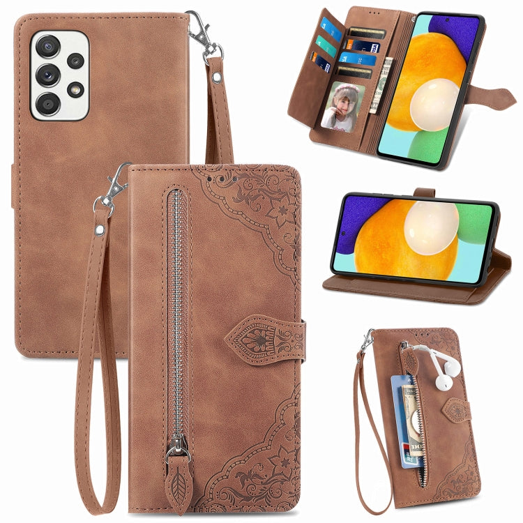 Custodia per telefono in pelle antiurto con fiore in rilievo, For Samsung Galaxy A33 5G, For Samsung Galaxy A52 5G, For Samsung Galaxy A52s 5G, For Samsung Galaxy A53 5G