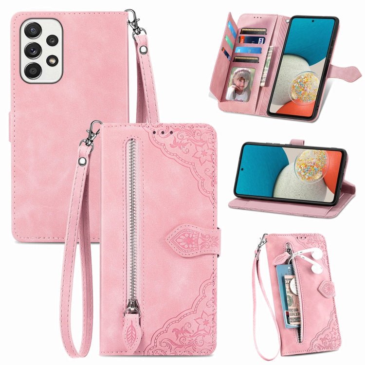 Custodia per telefono in pelle antiurto con fiore in rilievo, For Samsung Galaxy A33 5G, For Samsung Galaxy A52 5G, For Samsung Galaxy A52s 5G, For Samsung Galaxy A53 5G