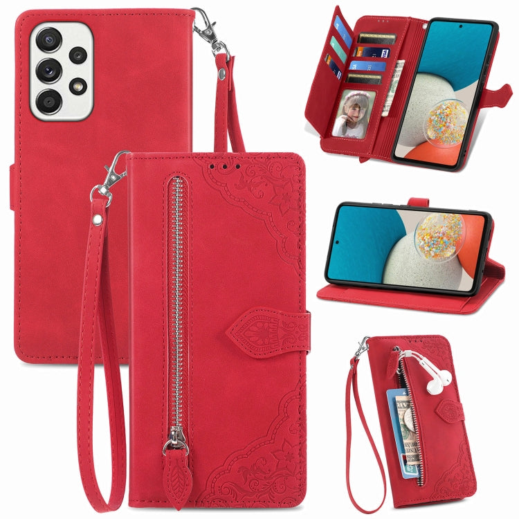 Custodia per telefono in pelle antiurto con fiore in rilievo, For Samsung Galaxy A33 5G, For Samsung Galaxy A52 5G, For Samsung Galaxy A52s 5G, For Samsung Galaxy A53 5G