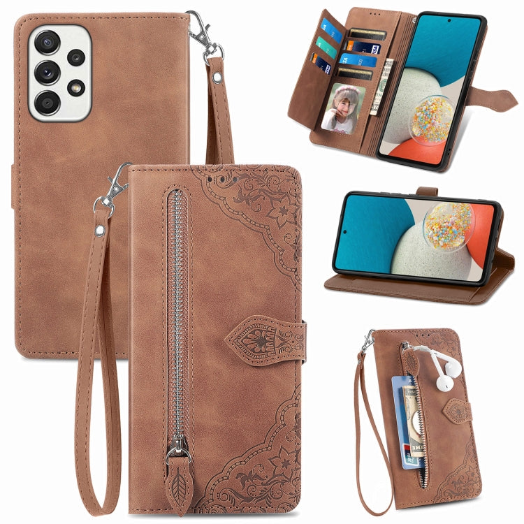 Custodia per telefono in pelle antiurto con fiore in rilievo, For Samsung Galaxy A33 5G, For Samsung Galaxy A52 5G, For Samsung Galaxy A52s 5G, For Samsung Galaxy A53 5G