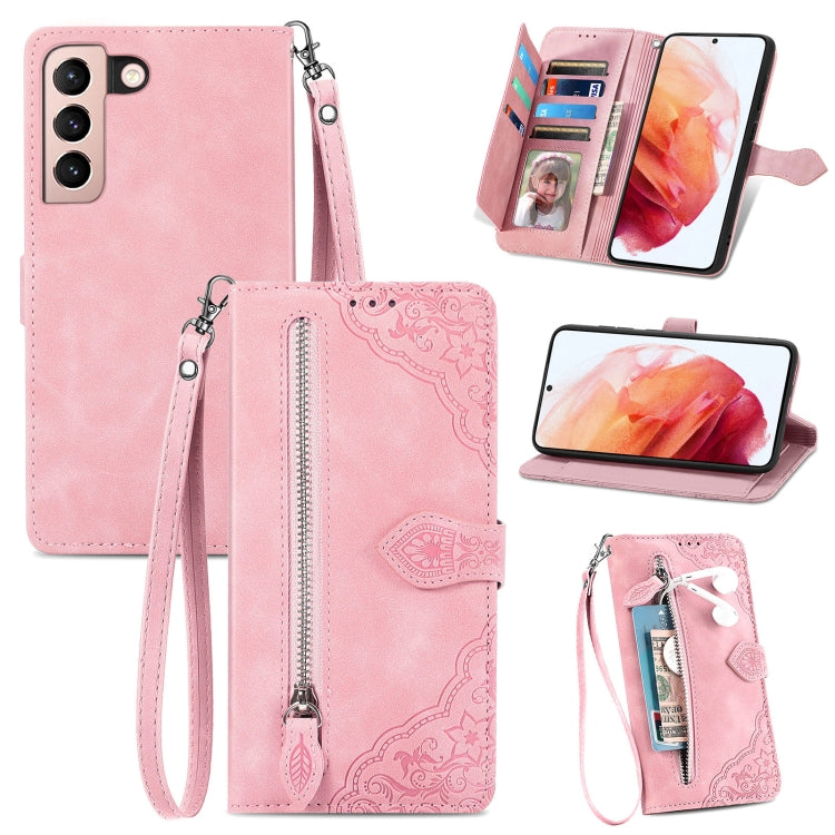 Custodia per telefono in pelle antiurto con fiore in rilievo, For Samsung Galaxy S21+ 5G, For Samsung Galaxy S21 Ultra 5G, For Samsung Galaxy S21 5G, For Samsung Galaxy S22+ 5G