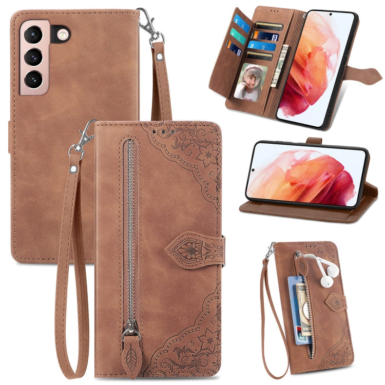 Custodia per telefono in pelle antiurto con fiore in rilievo, For Samsung Galaxy S21+ 5G, For Samsung Galaxy S21 Ultra 5G, For Samsung Galaxy S21 5G, For Samsung Galaxy S22+ 5G