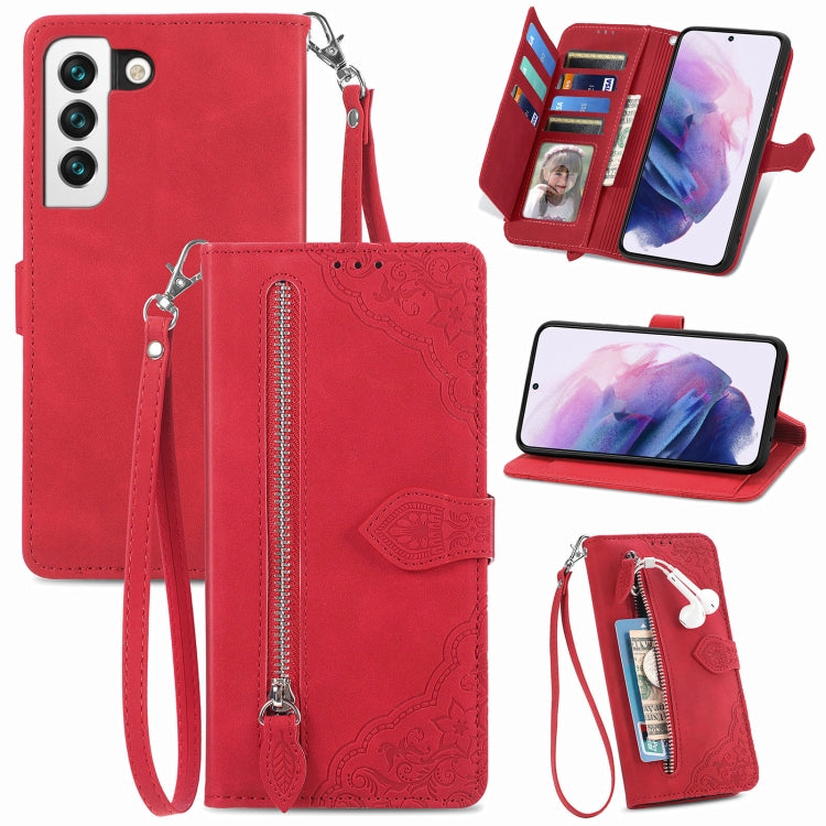 Custodia per telefono in pelle antiurto con fiore in rilievo, For Samsung Galaxy S21+ 5G, For Samsung Galaxy S21 Ultra 5G, For Samsung Galaxy S21 5G, For Samsung Galaxy S22+ 5G