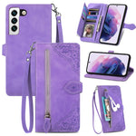 Custodia per telefono in pelle antiurto con fiore in rilievo, For Samsung Galaxy S21+ 5G, For Samsung Galaxy S21 Ultra 5G, For Samsung Galaxy S21 5G, For Samsung Galaxy S22+ 5G