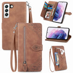 Custodia per telefono in pelle antiurto con fiore in rilievo, For Samsung Galaxy S21+ 5G, For Samsung Galaxy S21 Ultra 5G, For Samsung Galaxy S21 5G, For Samsung Galaxy S22+ 5G