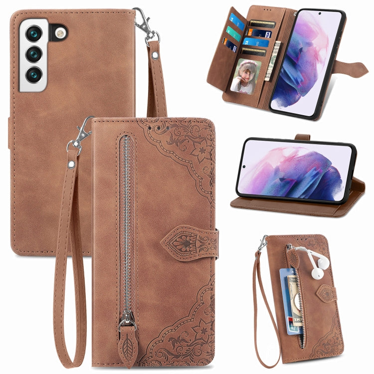 Custodia per telefono in pelle antiurto con fiore in rilievo, For Samsung Galaxy S21+ 5G, For Samsung Galaxy S21 Ultra 5G, For Samsung Galaxy S21 5G, For Samsung Galaxy S22+ 5G