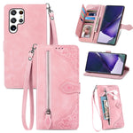 Custodia per telefono in pelle antiurto con fiore in rilievo, For Samsung Galaxy S22 Ultra 5G, For Samsung Galaxy S22 5G
