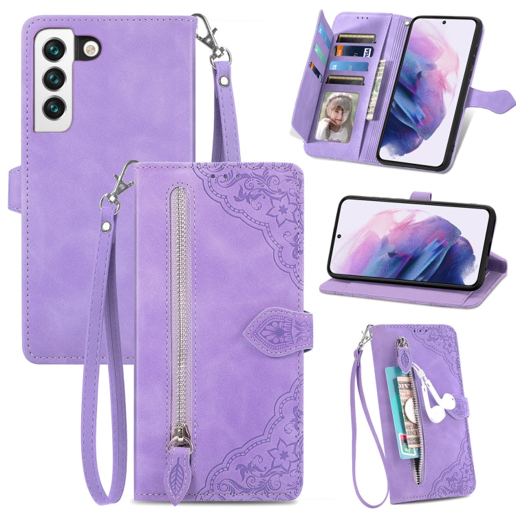 Custodia per telefono in pelle antiurto con fiore in rilievo, For Samsung Galaxy S22 Ultra 5G, For Samsung Galaxy S22 5G