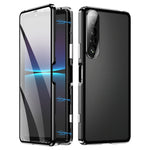 Custodia per telefono in vetro temperato in metallo magnetico HD, For Sony Xperia 1 IV