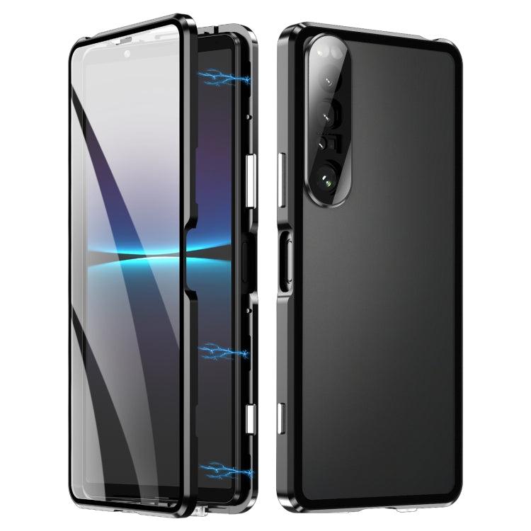 Custodia per telefono in vetro temperato in metallo magnetico HD, For Sony Xperia 1 IV